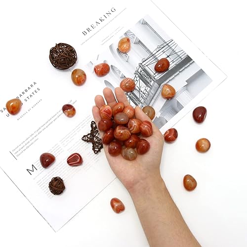 Miniatura 5 de 10 paquetes de cristales de cornalina natural pulido brasileño, cristales y piedras curativas de cuarzo a granel para Wicca, Reiki, energía