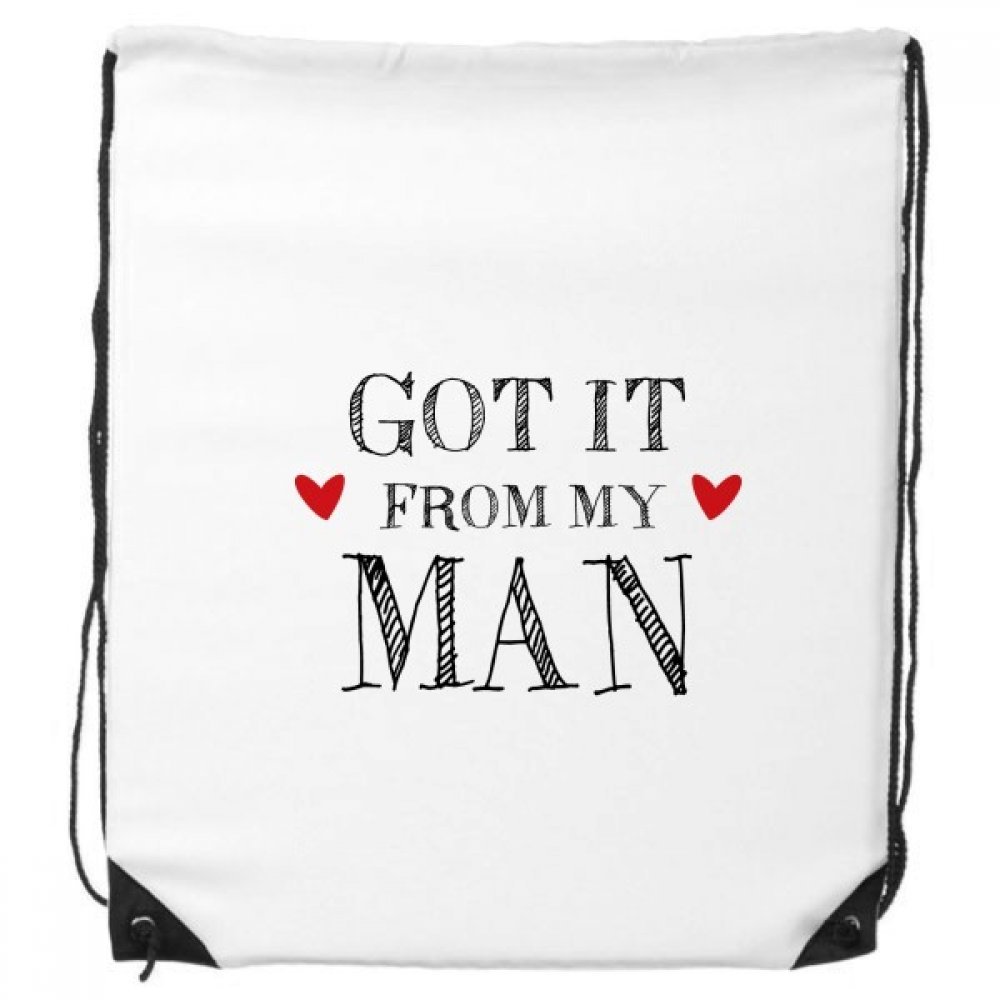 DIYthinker Men's For My Woman Got It From My Man Valentine'S Day Present Drawstring Backpack Shopping Sports Bags Gift One_Size MultiColor