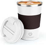 CS COSDDI Travel Mugs, 12oz Insulated Coffee Cup with Leakproof Lid - Reusable Coffee Cups Travel - Car Coffee Cup - Stainless Steel Thermal Mug for Hot and Cold Coffee Water and Tea