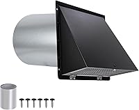 Vista 20 de Cubierta de ventilación de pared de 12 pulgadas, tapa de ventilación para secadora, ventilación de pared exterior con capucha con pantalla