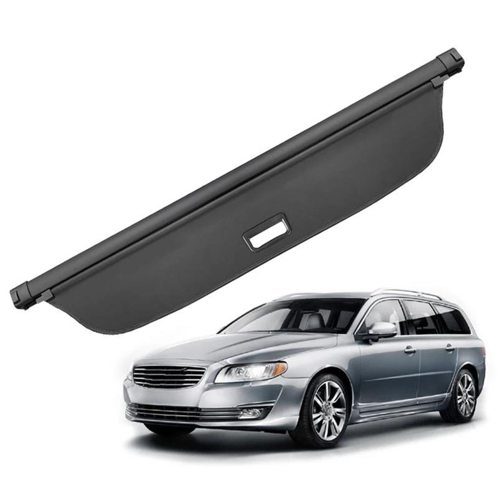 Generico Posteriore Tronco Privacy Cappelliera per Volvo V70 XC70 2007-2016 Retrattile Bagagliaio Cargo Copertura Nero Impermeabile Rimovibile Scudo Privacy Accessori Auto(Pelle)