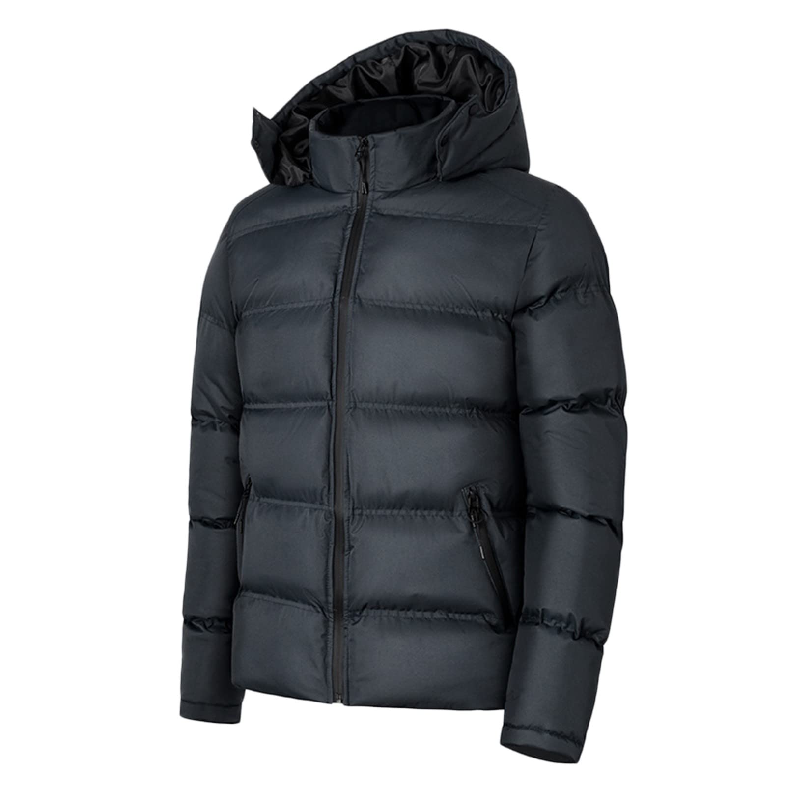Piumino da uomo con cappuccio: giacca trapuntata da uomo con zip intera, impermeabile, leggera, trapuntata, imbottita, morbida, calda, invernale, giacca spessa, piumino ripiegabile da uomo