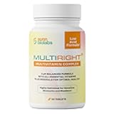 MULTIRIGHT | Low Acid MULTIVITAMIN for Sensitive Stomachs, Bladders or IC | 14 Vitamins & 14 Minerals | Bladder-Friendly, pH Balanced | Easy on Digestion-Less Acidic | Buffered Vitamin C | 90 Tablets