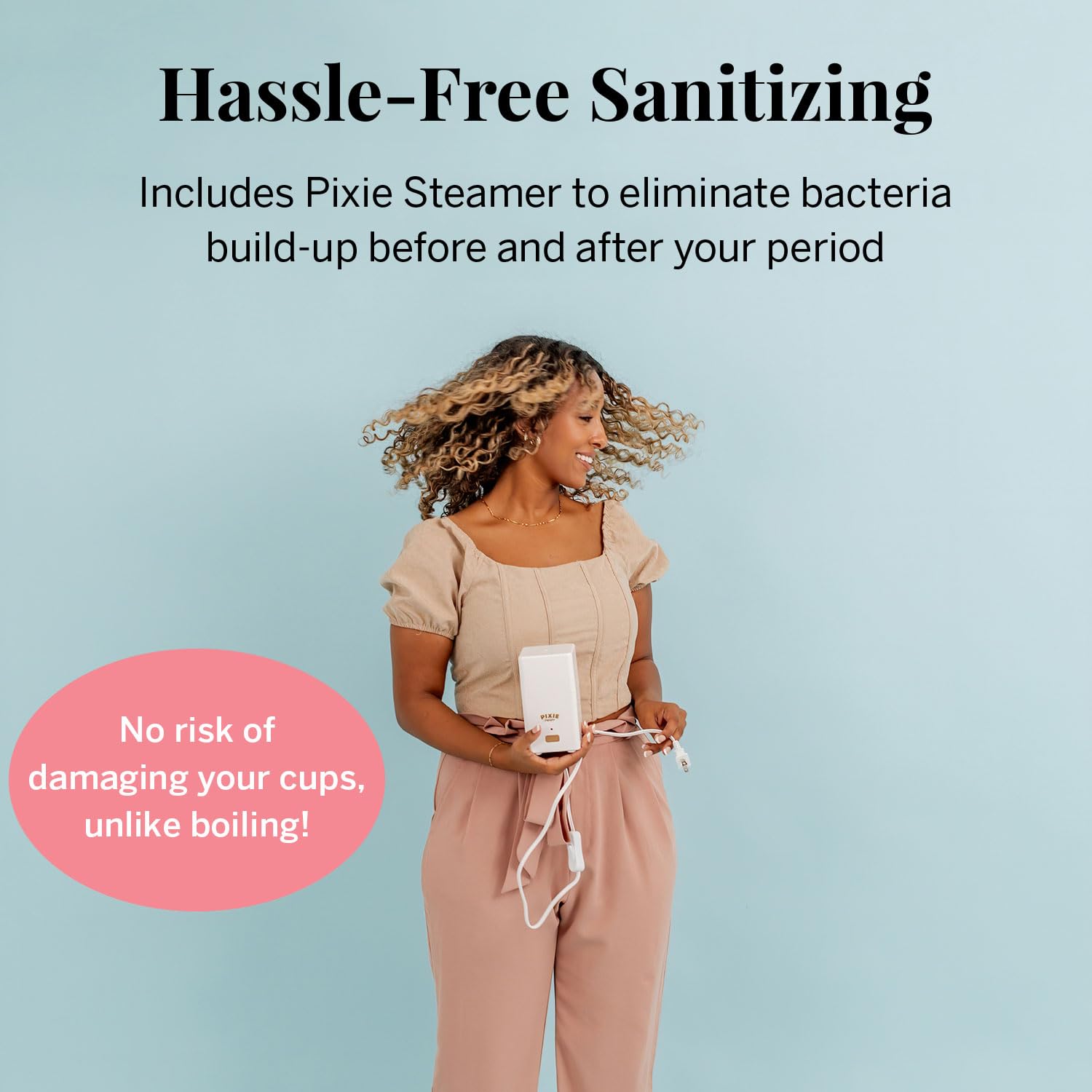 Pixie Menstrual Cup Collection - Inserts Like a Tampon™ - 2 Reusable Period Cups with Applicator, Sterilizer, Feminine Wash & Totes - All-in-One Easy Period Solution for Feminine Care