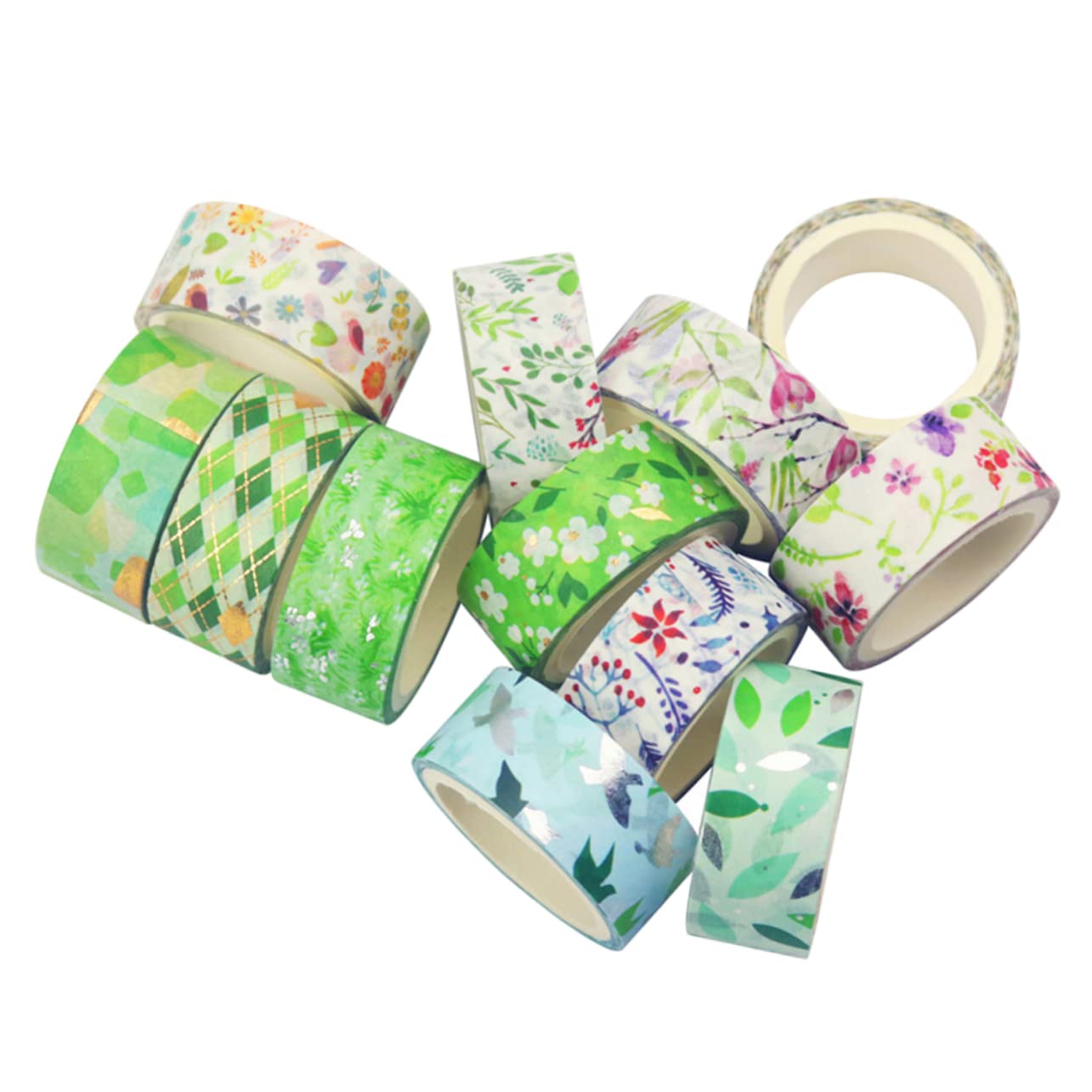 STOBOK 48rollen Washi Tape Mit Blumenmuster Dekoratives Klebeband Für Scrapbooking Journaling Und -projekte Mit Fröhlichen Designs Und Silberprägung