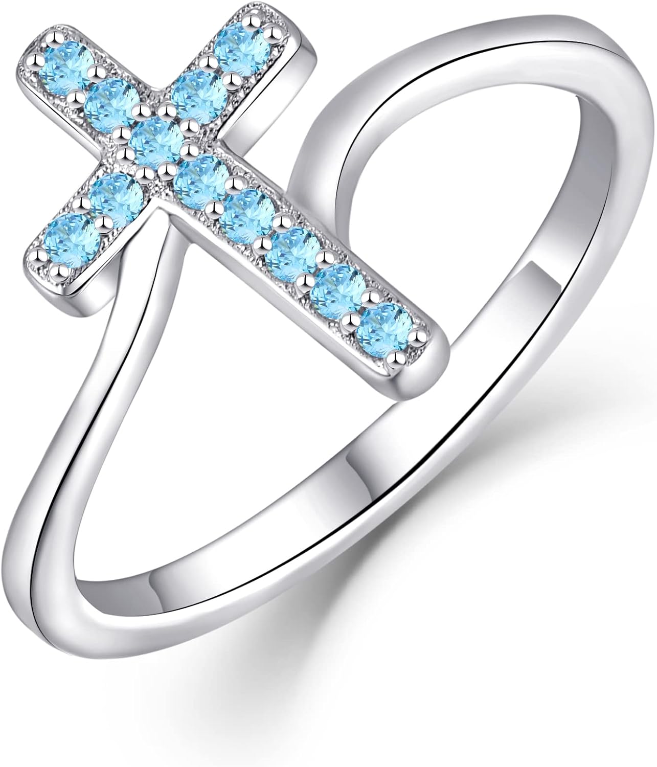STARCHENIE 925 Sterling Silver Cross Ring for Women Size 5-10