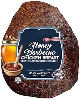 Honey Barbecue Chicken Breast , Proudly offering a variety of bold and delicious flavors, made with premium whole muscle meats, hand-trimmed and hand-seasoned to perfection. Minimally processed , Deli Counter Meat .[ 32 oz , 2 lb ]
