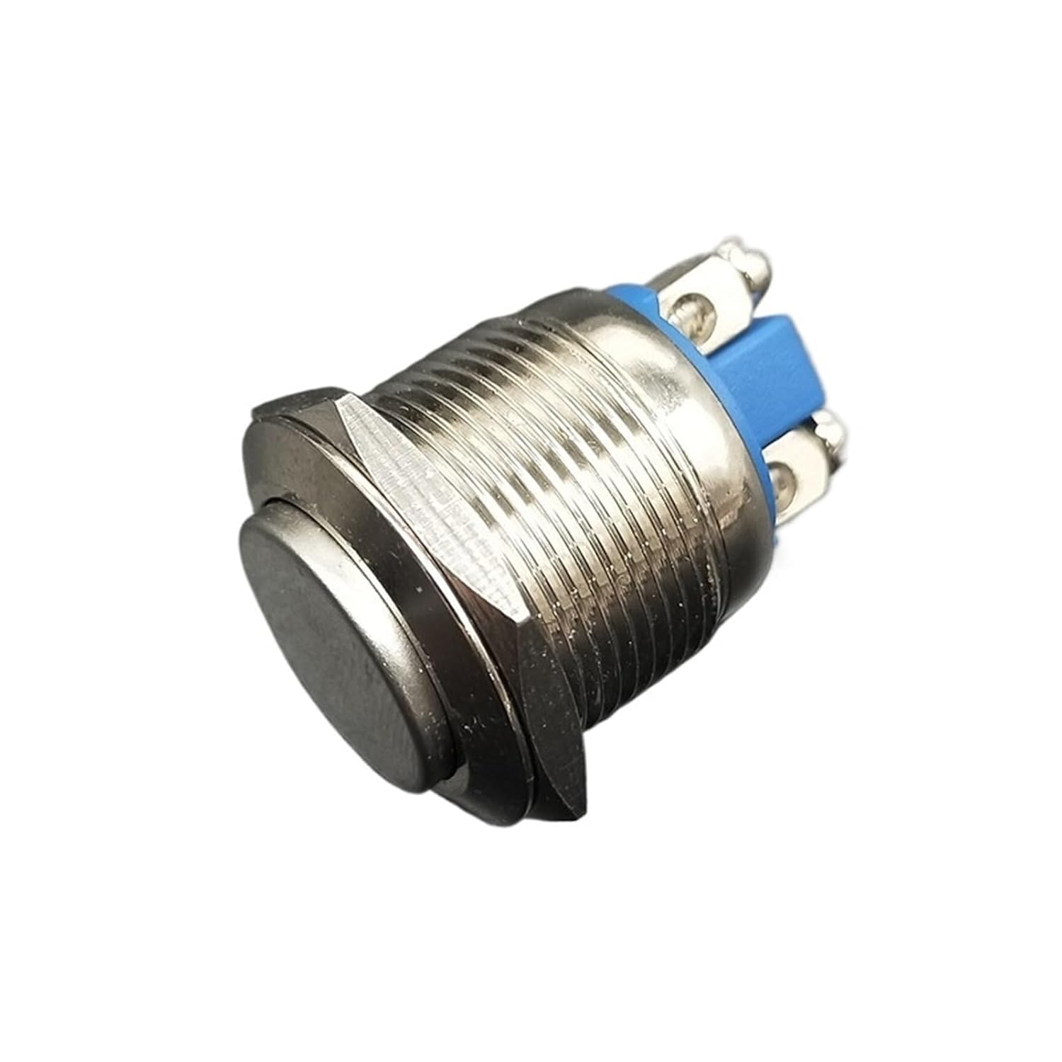 19mm Push Button Switch IP66 Self Locking Normal Open High/Flat/Ball Rond Head Momentary 1Pcs(High Head,Welding Pin,Self-Reset)