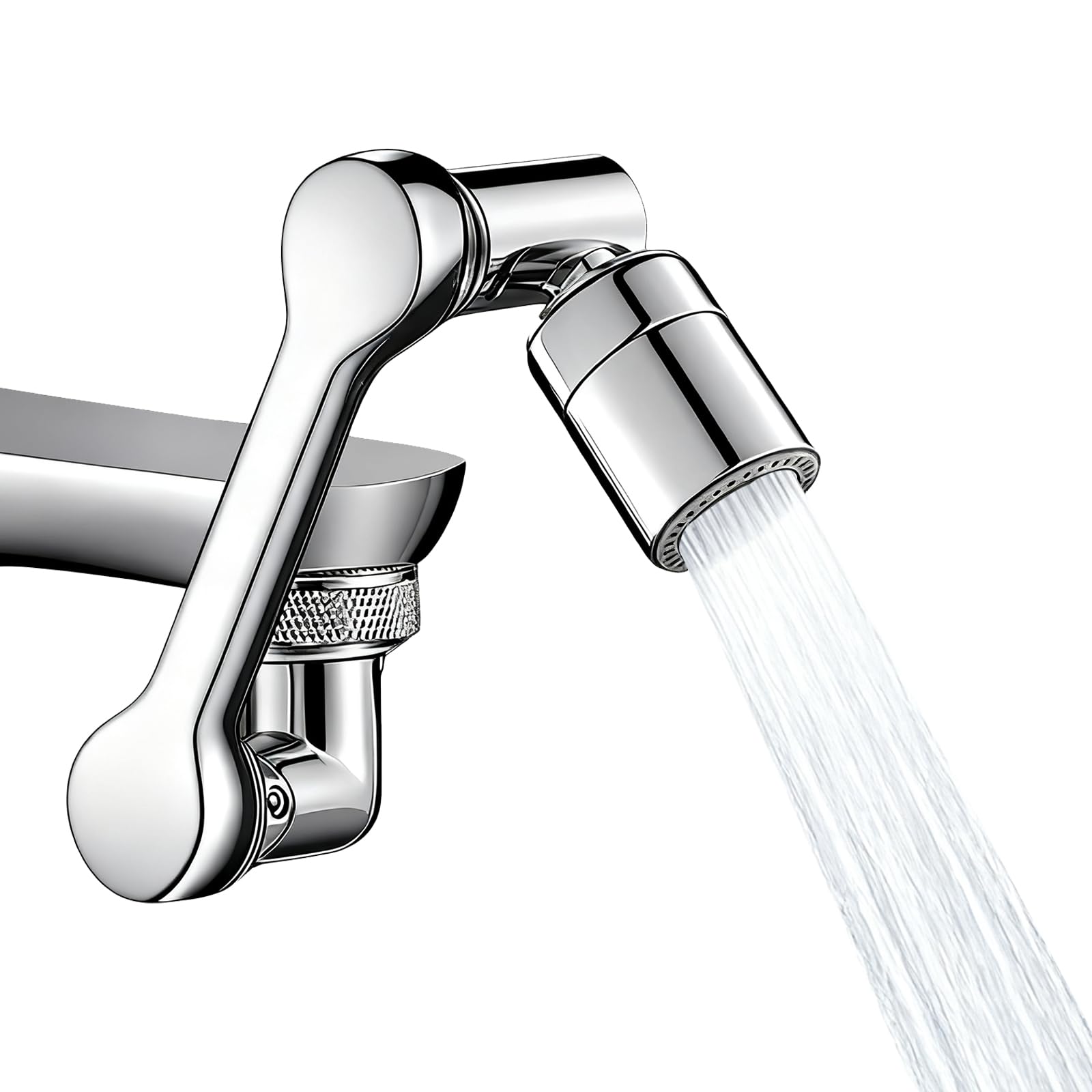 XVZ Drehbarer Wasserhahn Aufsatz, Wasserhahn Verlängerung mit 1080-Grad-Drehung & 2 Strahlarten - Universeller Dreh-Aufsatz für Küche und Bad