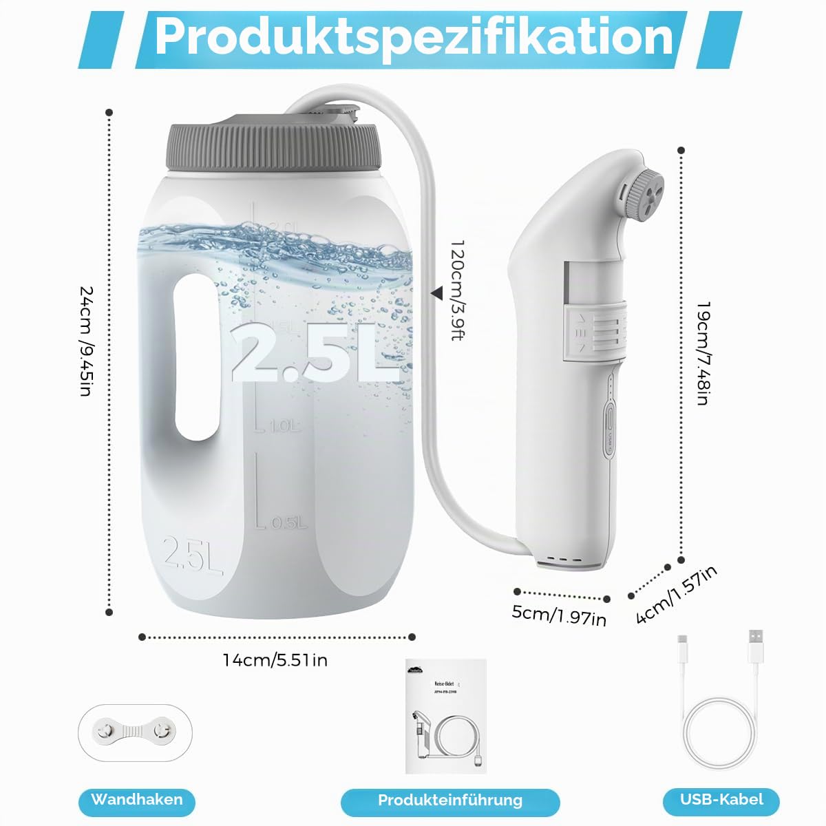 Tragbares Elektrisches Reise Bidet Portable Po Dusche Elektrisch