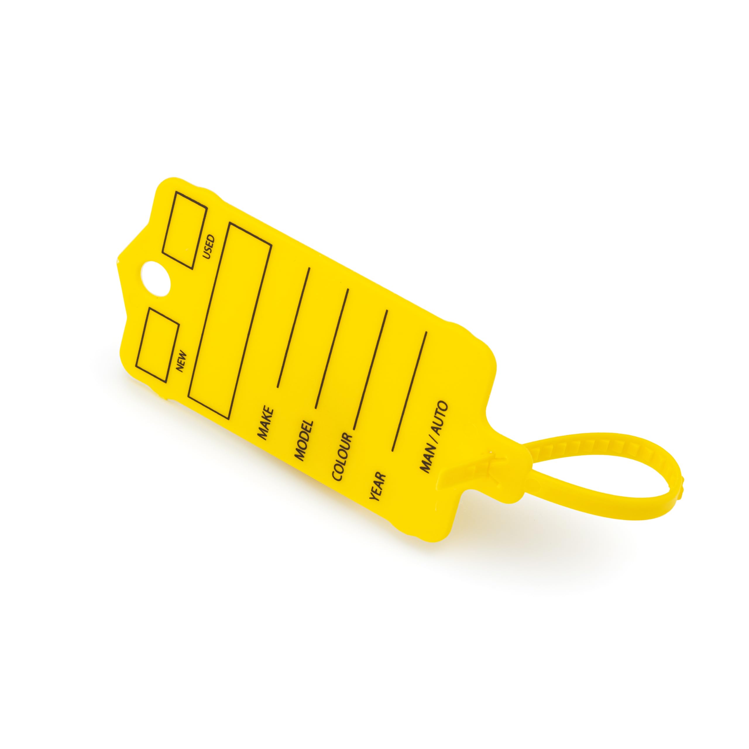 Targhette per chiavi auto, in plastica, gialle, per rivenditori di veicoli e meccanici, con pennarello (1000)