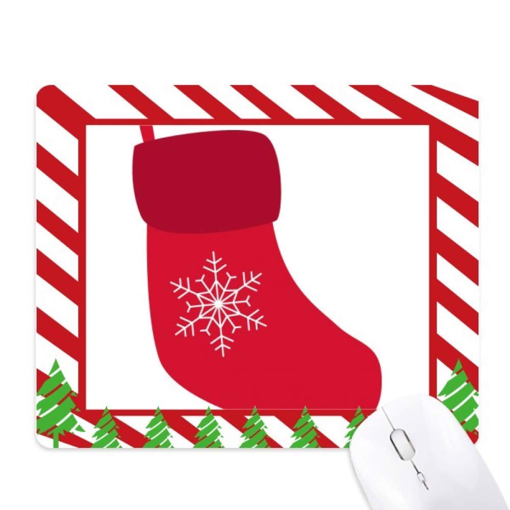 Tapis de souris de Noël flocon et canne en feutre premium pour ordinateur