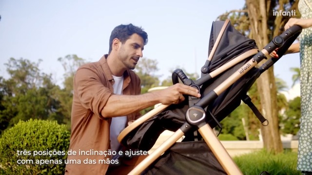 Travel System Infanti, Romanzo Trio, com Isofix, Preto Granizo