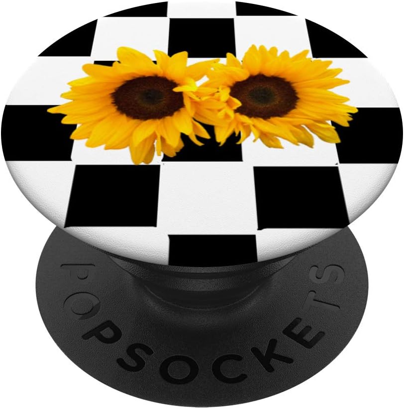 checkerboard with sunflowers