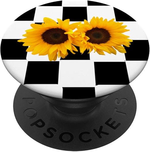 checkerboard with sunflowers
