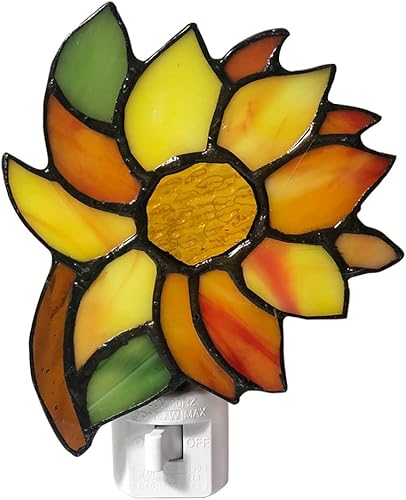 Miniatura 2 de Luz nocturna de girasol con vitrales, adecuada para pasillos, dormitorios y cocinas. Un regalo para mamá. DYM8011