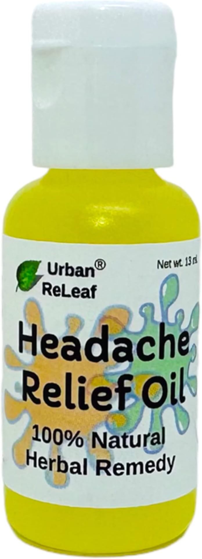 Headache Relief Oil! 100% Natural Herbal Remedy, Sinus, Tension, Neck, Temples. Made in USA! Works Fast! Gentle Essential Oil Relief