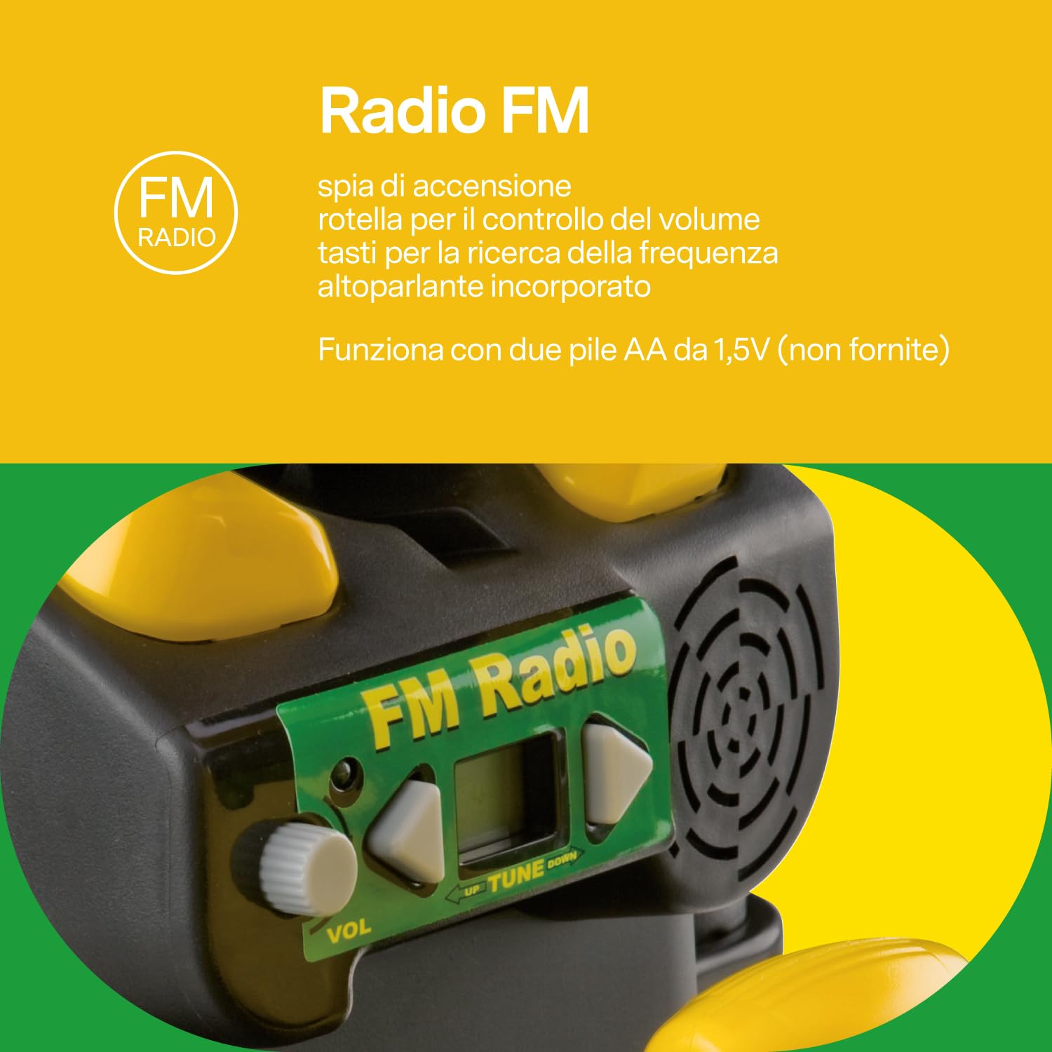 PEG John Deere Ground Loader - Trattore Elettrico Cavalcabile per Bambini 3+ Anni con Batteria Ricaricabile 12V, Radio FM e Benna Funzionante