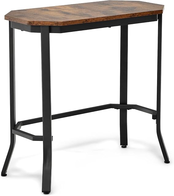 Multigot Narrow Side Table, Wooden Bedside Table with Adjustable Foot Pads, Industrial End Table for Living Room, Bedroom and Entryway