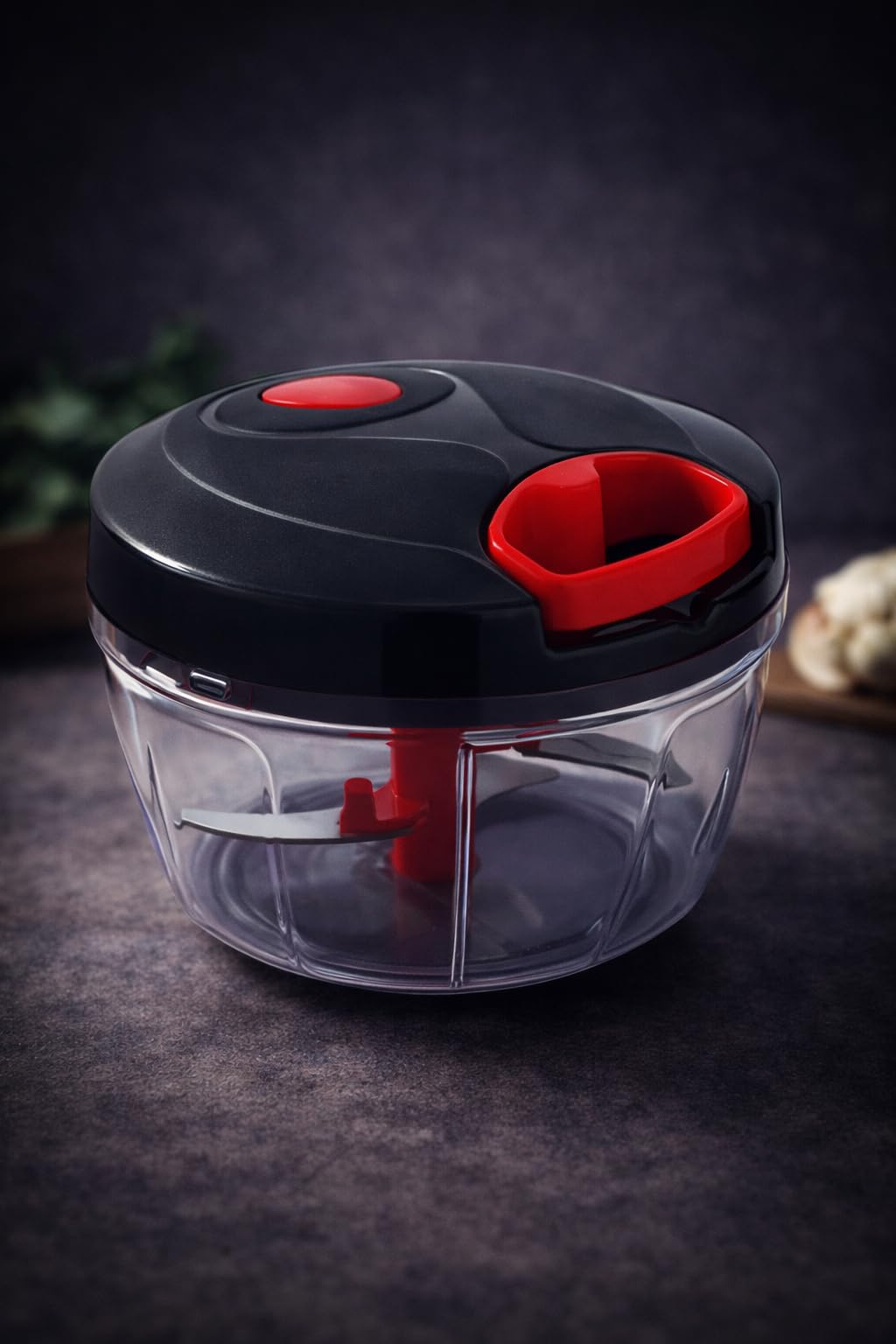 Manual Food Chopper & Handheld Vegetable Chopper with Pull Cord | 3 Cup BPA-Free Bowl | Stainless Steel Blades | Compact Mini Blender for Onion, Garlic, Nuts, Herbs, Salsa & More-image-11