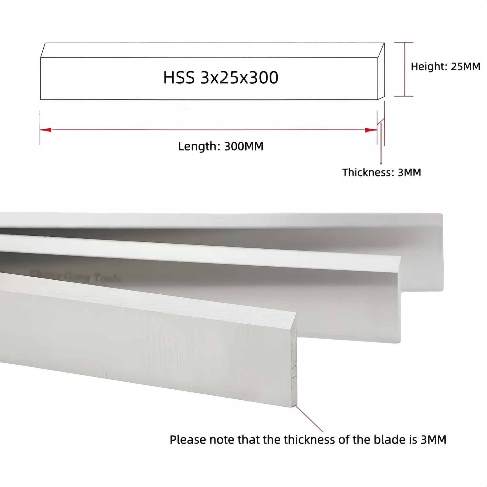 Cuchillas Cepillo HSS – 3×25×300mm Acero Rápido Para Cepillo Eléctrico – Cuchillas De Repuesto Para Madera Dura – 3 Pieza