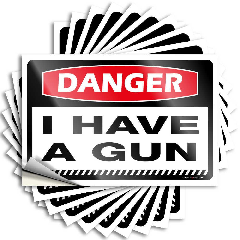 Big, Decals Hard Danger I Have A Gun | Microfiber Patio Decor(6X9CM)