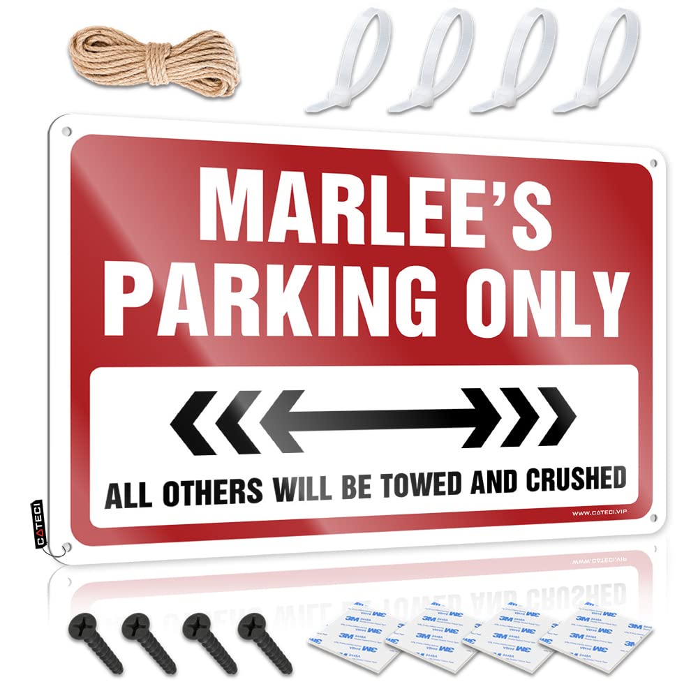 Tin Metal Decor Decorations For Room Custom Tin Sign, Sweet Fade Resistant Marlee's Parking Only For Home Kitchen | Cool Vintage Decor For Scoreboard Party(30X40CM)