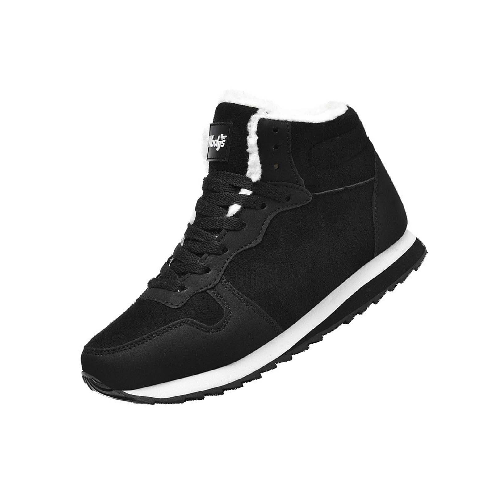 SRTUMEY Men's Snow Boots Mens Winter Boots Winter Snow Boots Waterproof Faux Fur Lined Ankle Boots Men Warm Walking Boots Lace Up Non-Slip Outdoor Boots Zip Size 6.5