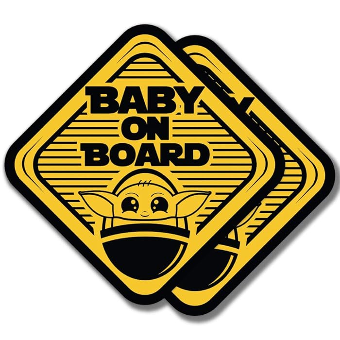 Buy EPIC Goods Cute Baby Yoda On Board Large (5x5) 2Pack Gift