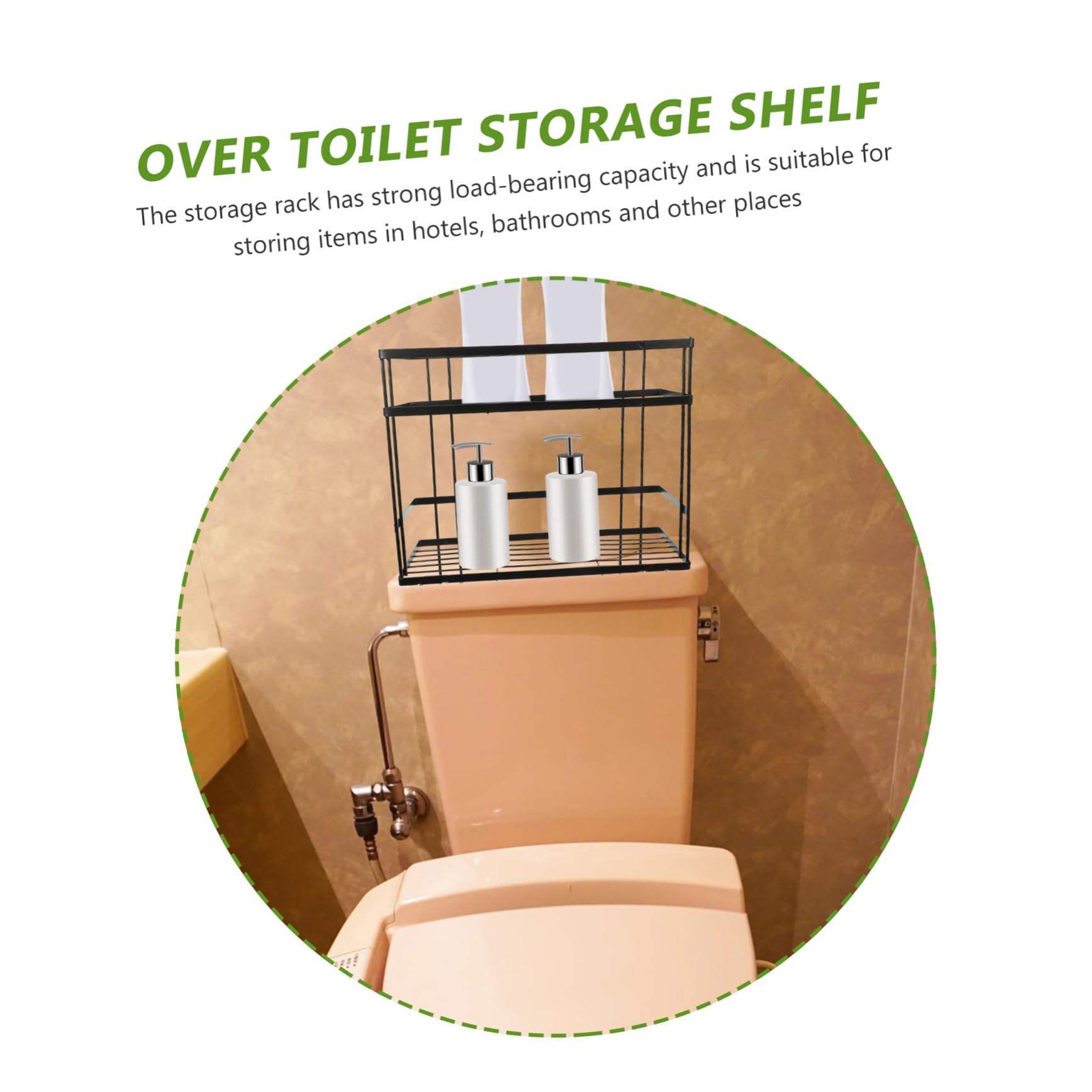 Estantería Doble para Baño sin Taladrar Organizador Multiusos sobre Inodoro Estructura Resistente y Antioxidante Ahorro de Espacio para Artículos y Toallas