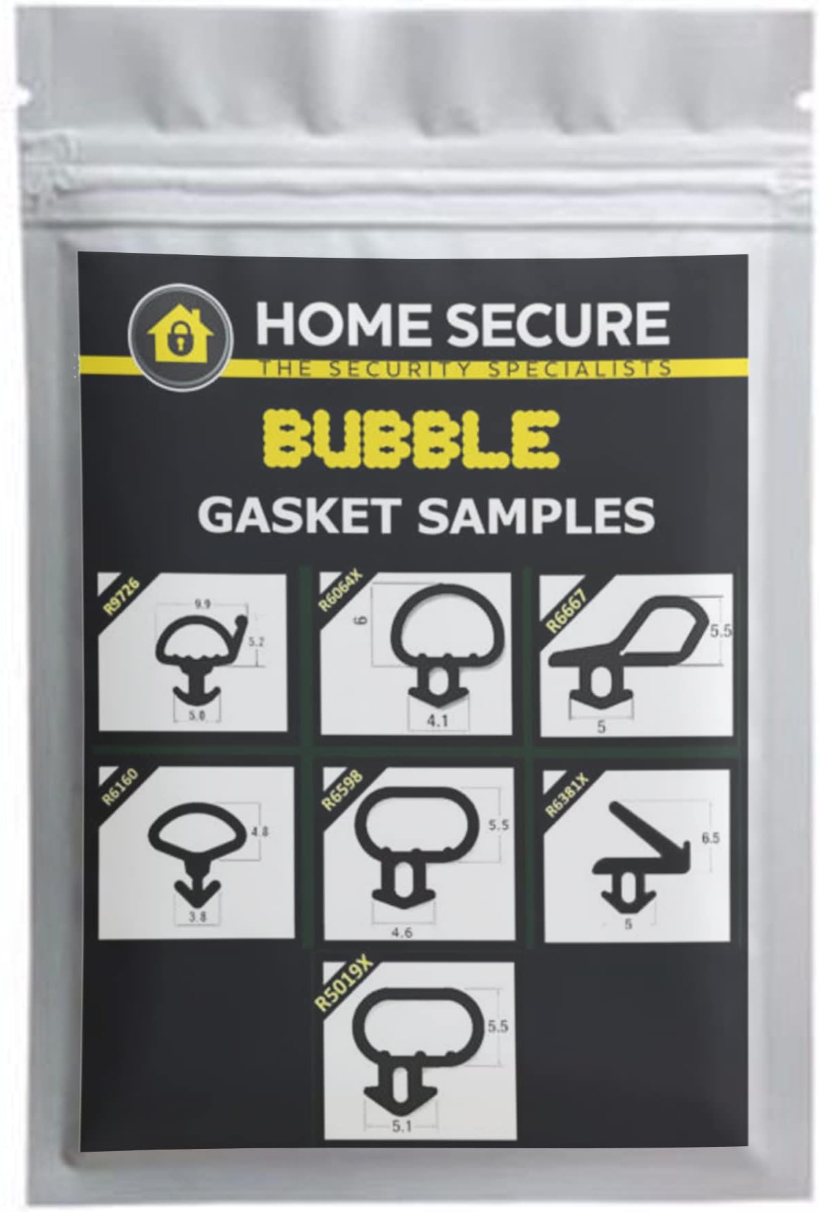 Bubble Gasket - Rubber Door And Window Seal Gasket - Black - Sample Pack uPVC Gasket Sample Pack