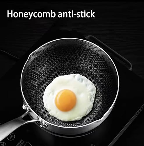 Miniatura 2 de Cacerola antiadherente de acero inoxidable de 1.9 cuartos de galón con tapa, olla antiadherente compatible con todas las estufas, sartén multiusos