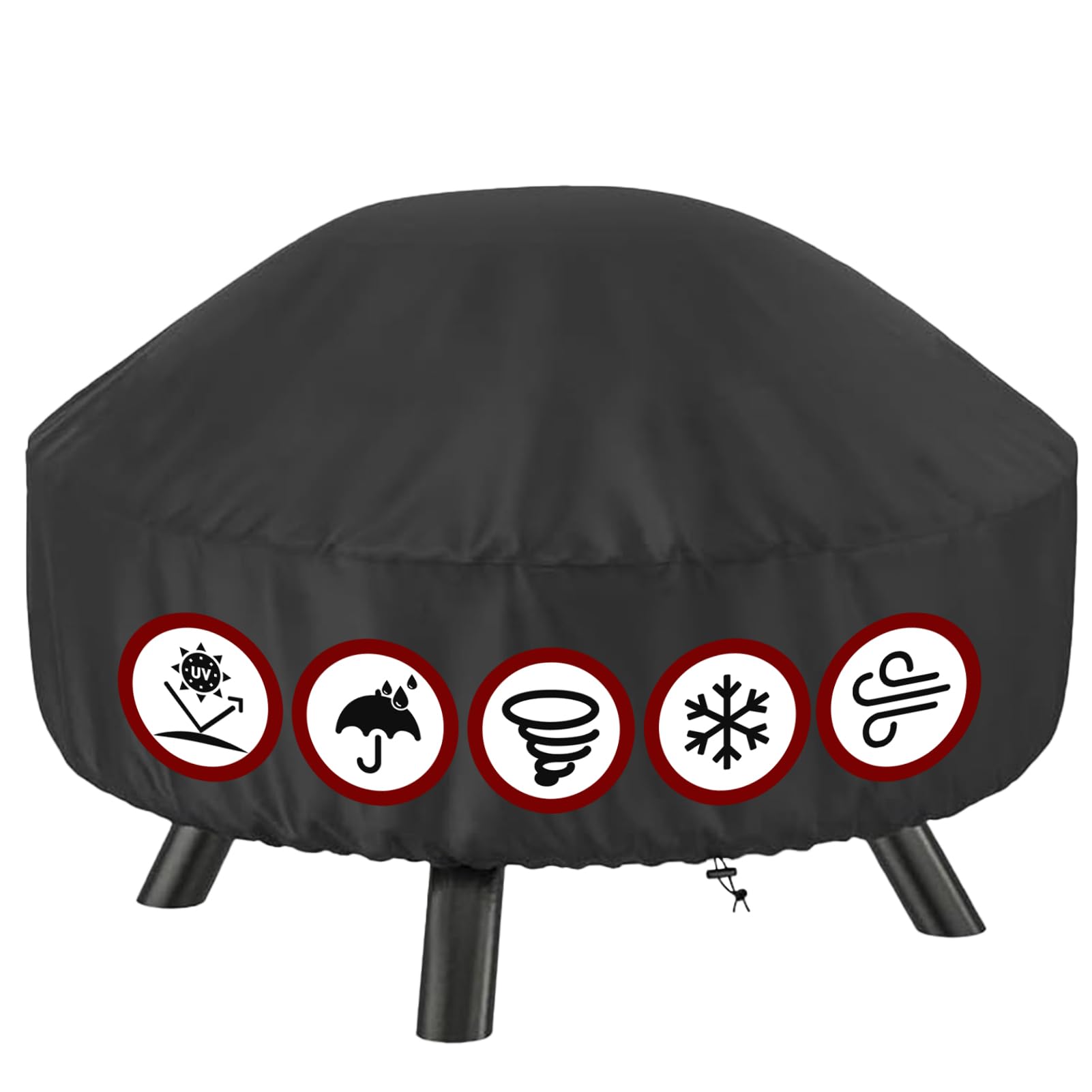 SHINESTAR Fire Pit Cover - 32 Inch Waterproof -12