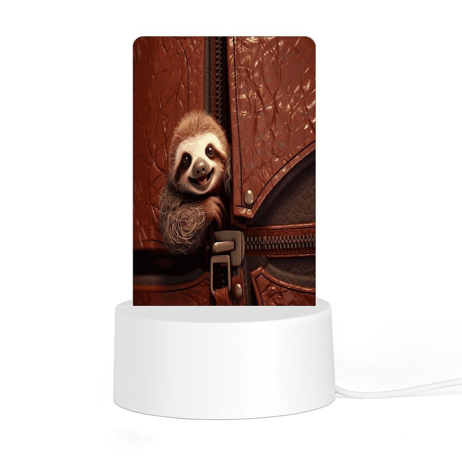 Adfgyerh Style Sloth On Zipper Night Light Acrylic Material Easy Installation, Home Decor Usb Interface Power Supply, Lamp For Restaurant Bar Cafe Room Decor