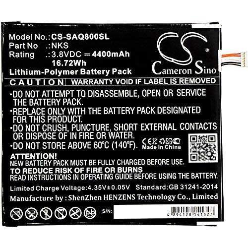 Cameron Sino 4400mAh Replacement Battery for Sprint AQT80,Slate 80