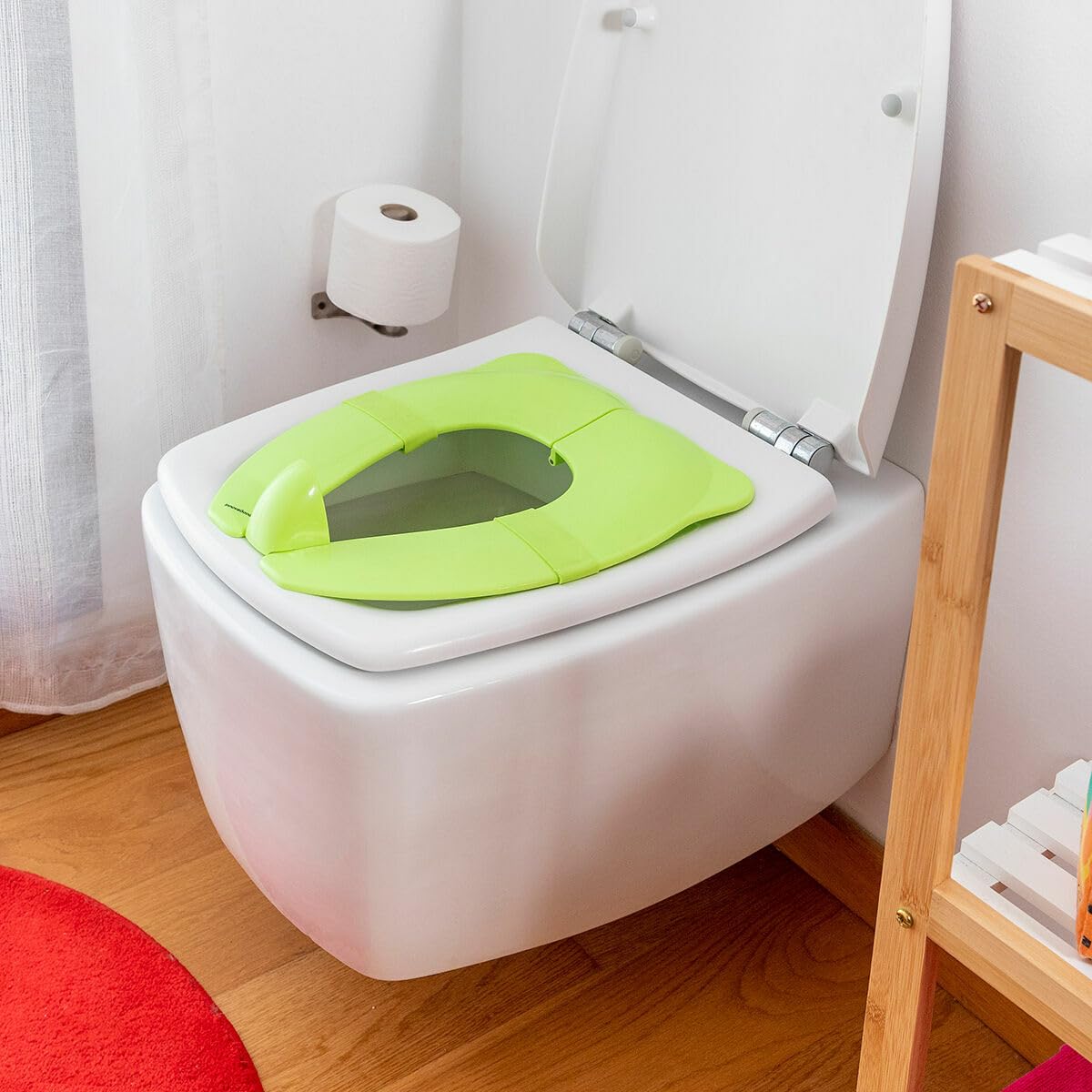 InnovaGoods® Adaptateur de siège de toilette pour enfants, siège de toilette pour enfants pliable avec base antidérapante, peu encombrant, siège de bébé portable, facile à nettoyer et à transporter.