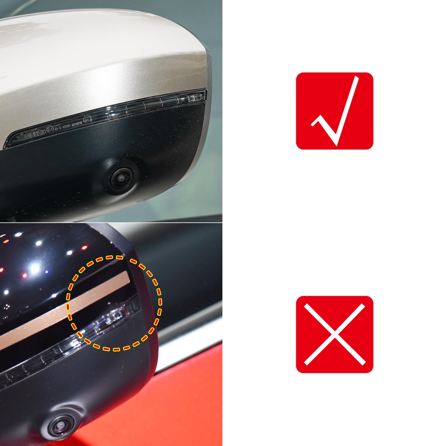 HIGH FLYING Side Mirror Turn Signal Indicator Dynamic Blinker Lights 2pcs/Pair for Nissan Rogue/X-Trail T33 2021-2024 Smoked Black A Set