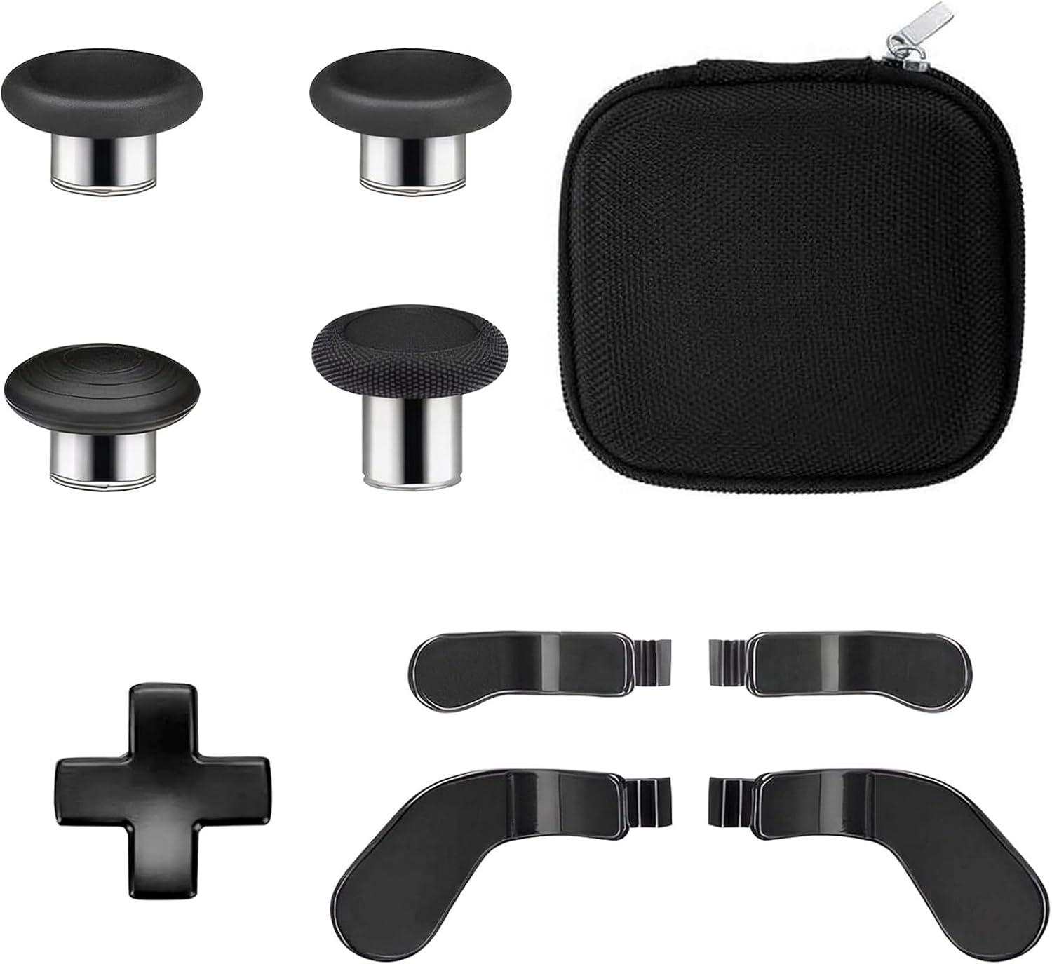 9 in-1 Replacement Metal Thumbsticks Parts Kit for Xbox Elite Series 2 Controller - 6 Thumbsticks,4 Back Paddles,2 D-Pads,1 Tool & Case - Compatible with Elite Series 2 / Core (Model 1797)