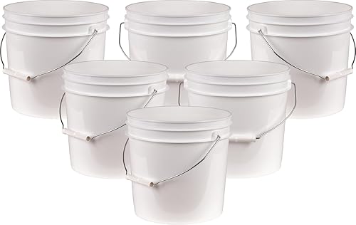 Miniatura 6 de ATERET Cubo blanco de 2 galones solo  Cubos multiusos  Grado alimenticio  Fabricado en Estados Unidos  Plástico sin BPA (paquete de 3)