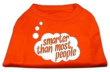 Mirage Pet Products 16-Inch Smarter Than Most People Screen Printed Dog Shirts, X-Large, Orange