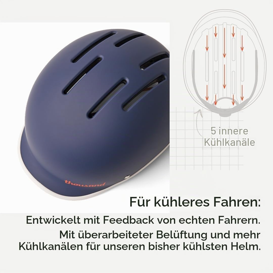 Thousand Heritage Collection Fahrradhelm für Erwachsene, niedriges Profil, Retro, Pendler, Sicherheitszertifiziert