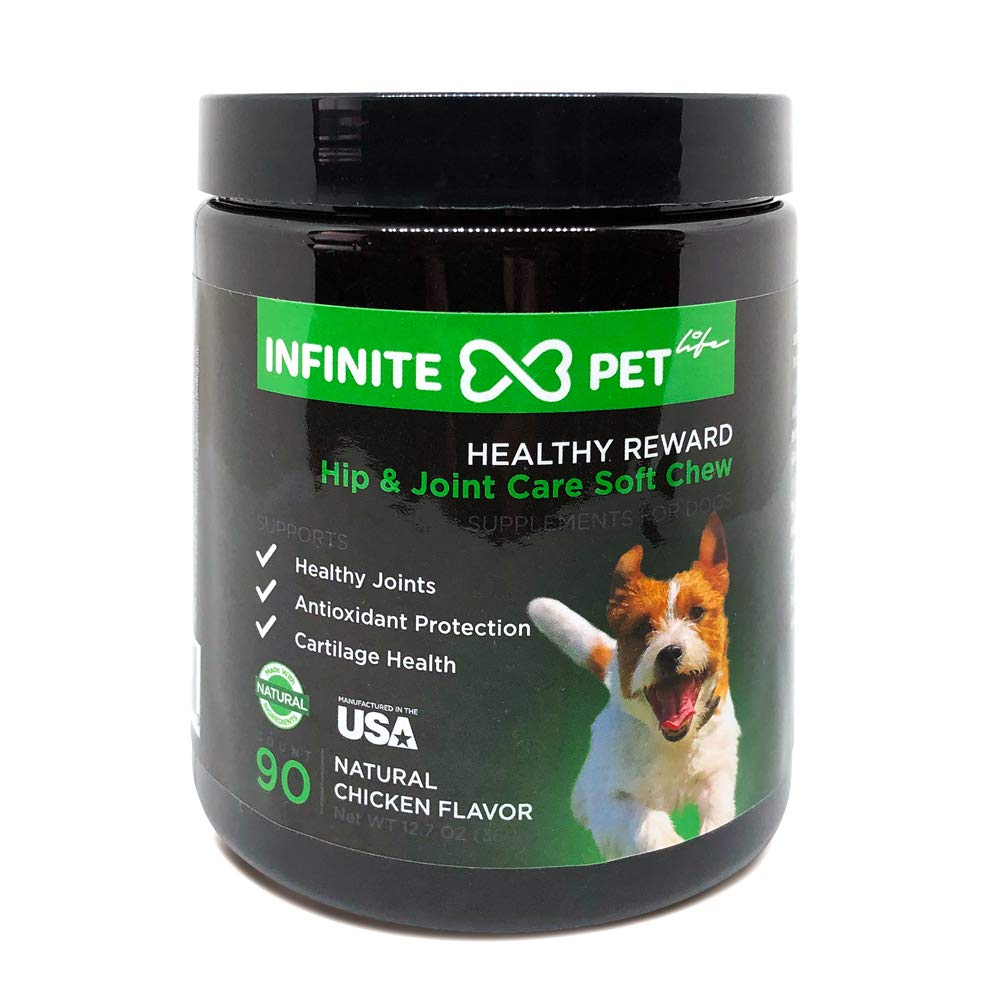 Healthy Reward Hip & Joint Care Soft Chew Supplement for Dogs - Organic Turmeric, Glucosamine HCL, Dried Yucca Schidigera Extract - Natural Formula, 100% Made in The USA - 90 Count, 12.7 oz