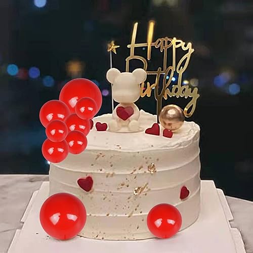 Miniatura 5 de 30 piezas de bolas para decoración de tartas, decoración de tartas de bolas, decoración de cupcakes para fiesta de cumpleaños, baby shower,