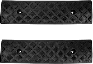 DOITOOL 2Pcs Driveway Curb Ramps Rubber Curb Ramp for Sidewalk Low Cars Curb Ramps for Motor Loading Dock Truck Shed Ramps Wheelchair Black