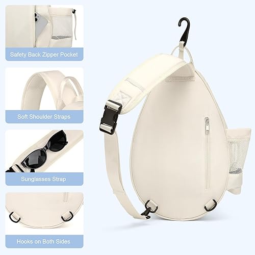 Miniatura 3 de Bolsa de tenis, mochila de tenis acolchada con capacidad para 2 raquetas, bolsas cruzadas impermeables para mujeres, hombres y jóvenes