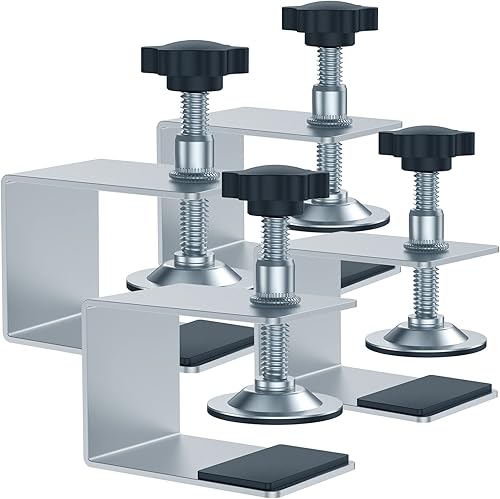 4 abrazaderas de instalación delanteras de cajón, clips de fijación de cajones de zinc, plantilla ajustable para carpintería para mesas de hogar,