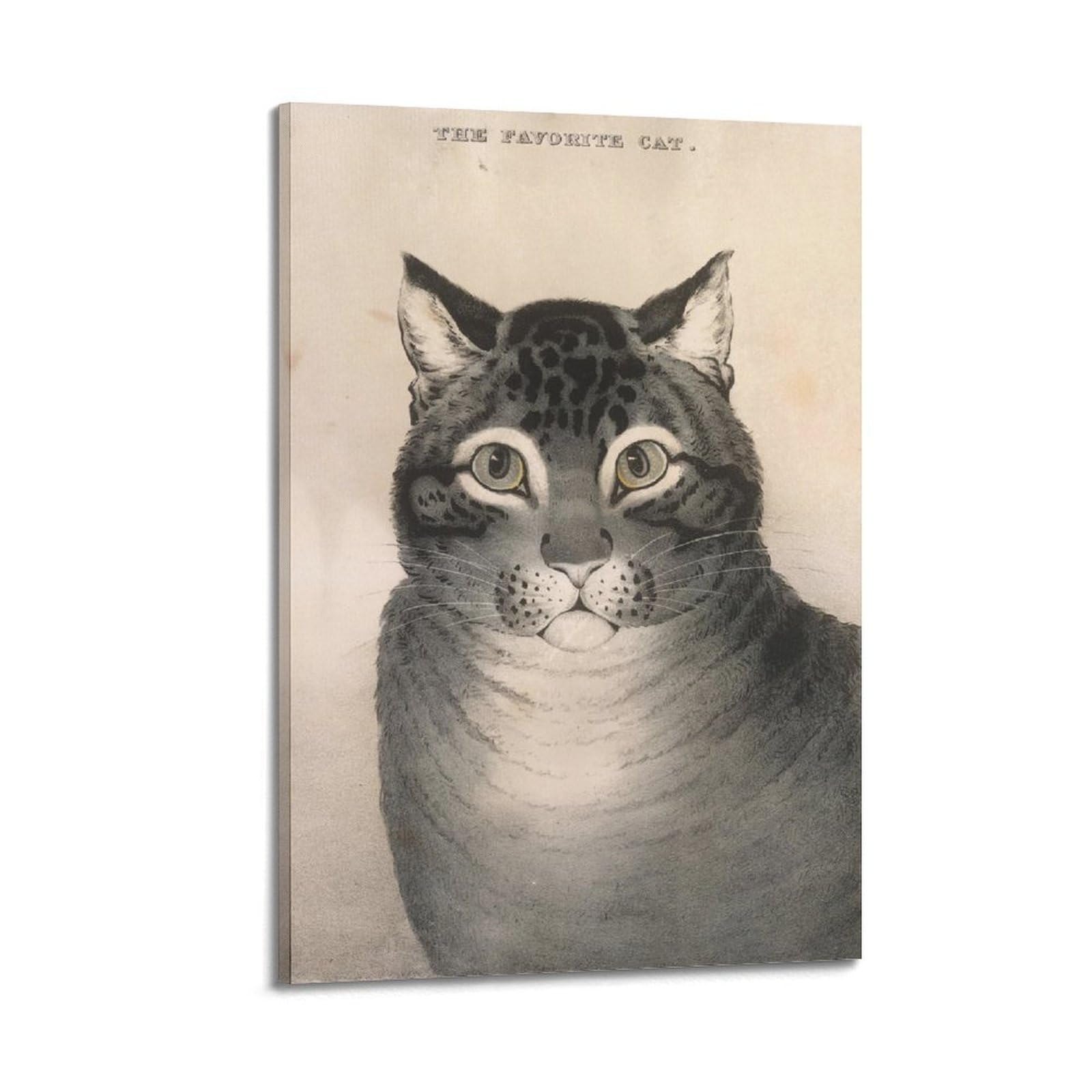 Chat préféré de Nathaniel Currier impression sur toile retro 50x75 cm - 6