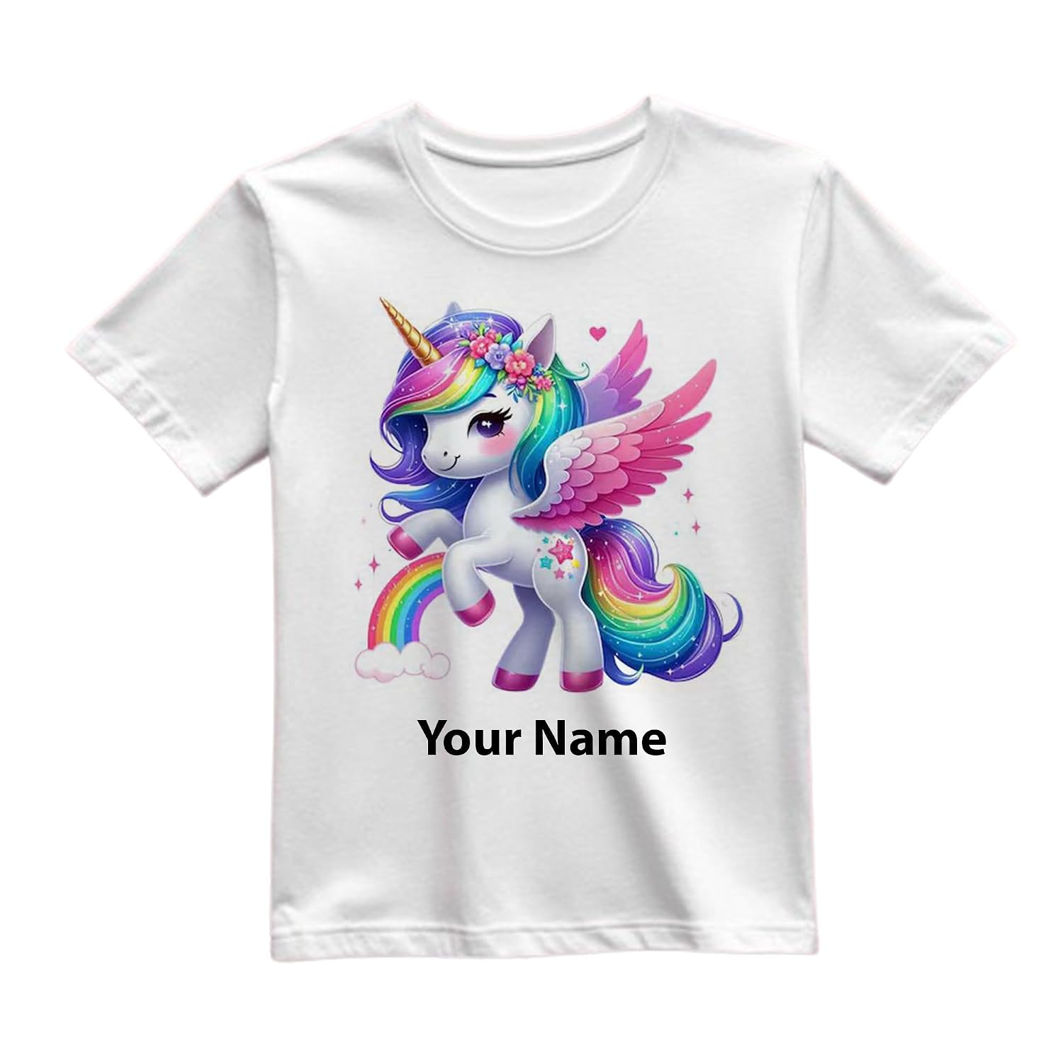 COTTONTEE Unicorn T-Shirt Personalized, Customized Printed | White Color | Half Sleeve | Polyster T-Shirts for Kids, Boys,... - Review, Price and Buying Guide