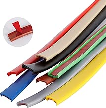 Borde de madera contrachapada flexible en forma de U, autoadhesivo, para muebles de chapa, encimera, mesa y chapa de metal, color amarillo, U45 mm x 20 m