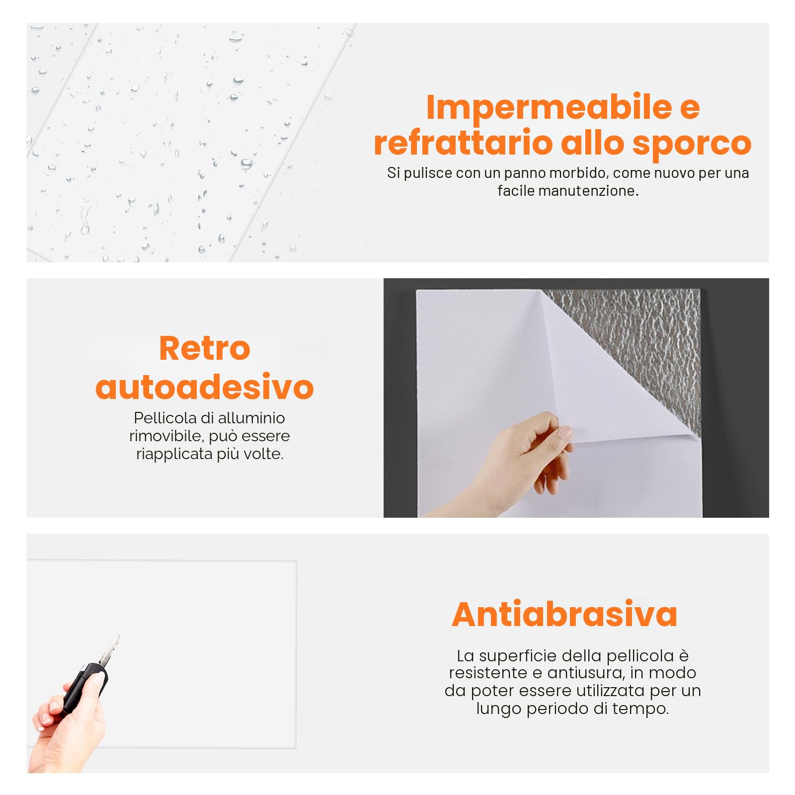 Pannello da parete autoadesivo, 10 pezzi, effetto marmo, 60 x 30 cm, in PVC, impermeabile, resistente all'olio, per cucina, bagno, soggiorno (tipo H)